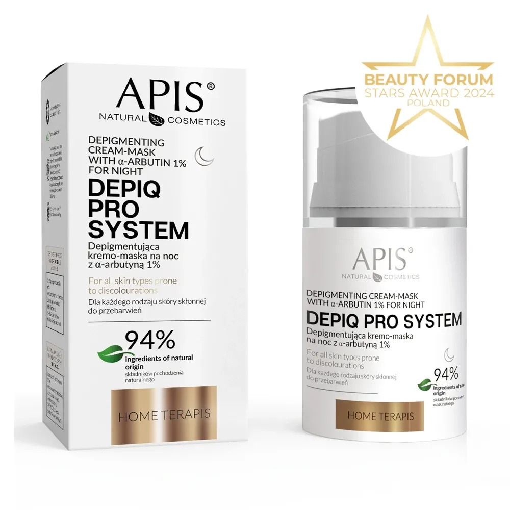 DEPIQ PRO SYSTEM, Home terApis, Depigmentująca kremo-maska na noc z α-arbutyną 1%