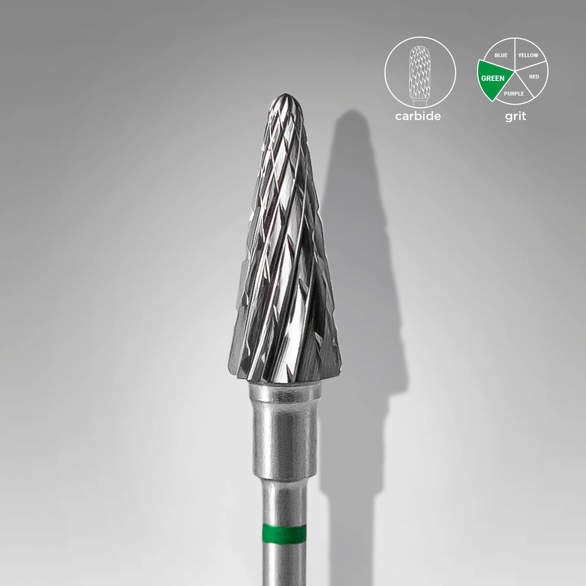 Staleks Frez z węglika spiekanego stożek zielony EXPERT średnica 6 mm / część robocza 14 mm
