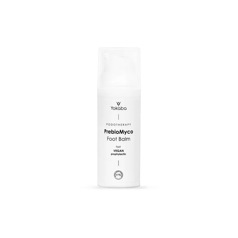 PrebioMycoFoot Balm Foot Vegan Prophylactic Podotherapy Yokaba Balsam do pielęgnacji skóry stóp ze skłonnością do problemów grzybiczych 50ml